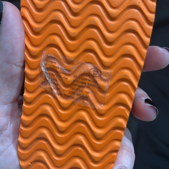 Baby Toddler Harley Davidson flip flops. Size 4/5 great condition orange black - Picture 3 of 5